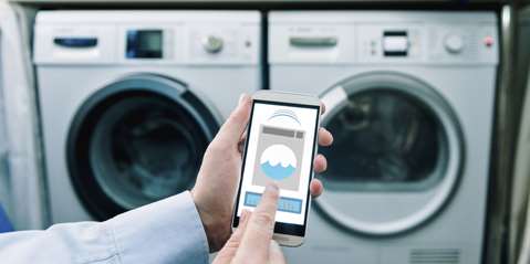 smartphone on washer and dryer