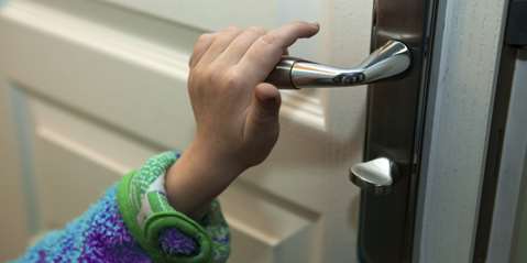 kid using lever lock