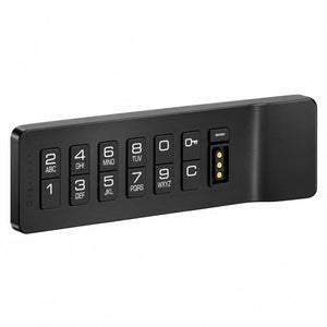 DigiLock Aspire horizontal keypad lock with pull, key insert on right, black