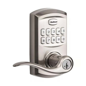 Kwikset SmartCode 917TNL TRL 15 in Satin Nickel Angled