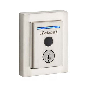 Kwikset Halo Touch in Satin Nickel Blue LED Identifying Fingerprint