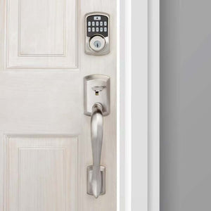 Kwikset Aura Bluetooth Smart Lock in Satin Nickel on Exterior (Handleset NOT Included, Sold Separately)