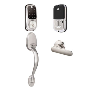 Yale YRD226 Front Entry Jamestown Bundle in Satin Nickel