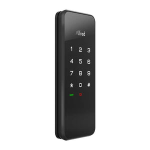 Alfred DB1 Touchscreen Motorized Deadbolt in Black Angled
