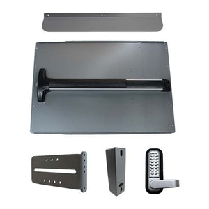LockeyUSA PS62 Standard Panic Shield Security Kit with Detex V-40 in Silver