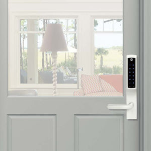 Yale Andersen YRM276 Z-Wave Patio Door Lock in White on Exterior