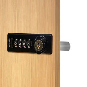 KitLock KL20 Mechanical Combination Lock Left Hand in Black on Exterior