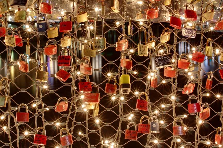Love locks in Salzburg, Austria