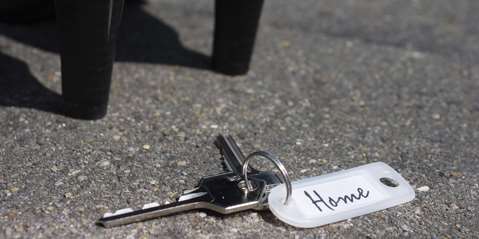 Keys dropped on pavement