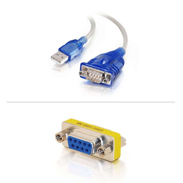 USB Serial Adapter and Null Coupler