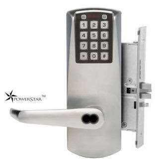 Mortise lever pushbutton lock