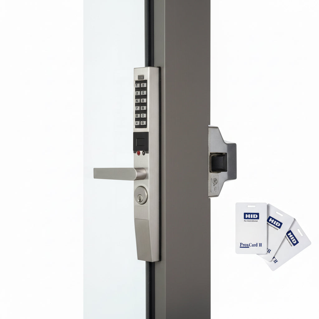 Trilogy PDL1300ET Narrow Stile Key Card with Keypad Exit Trim | GoKeyless