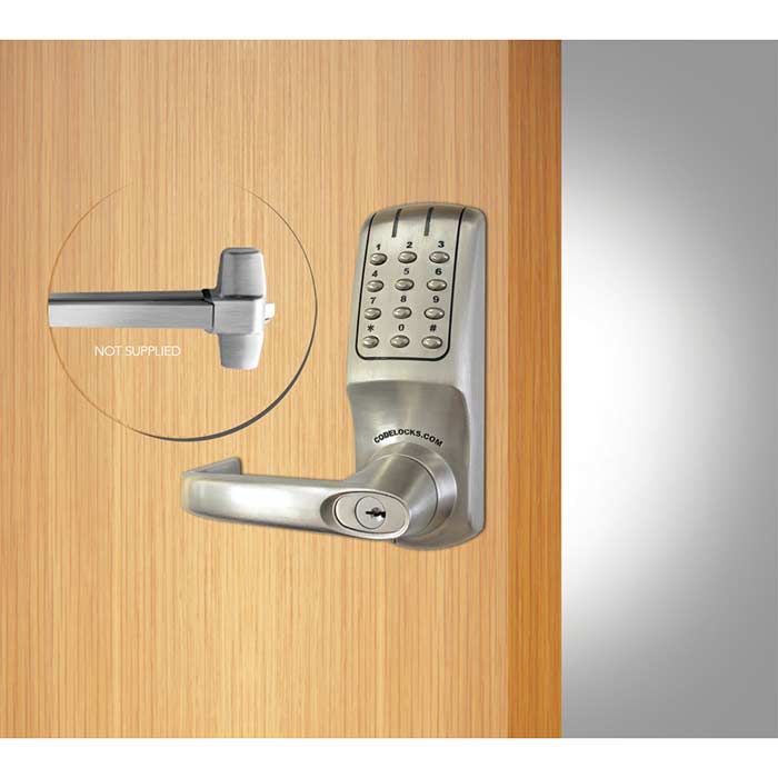 Codelocks keypad exit trim lever lock on wood door