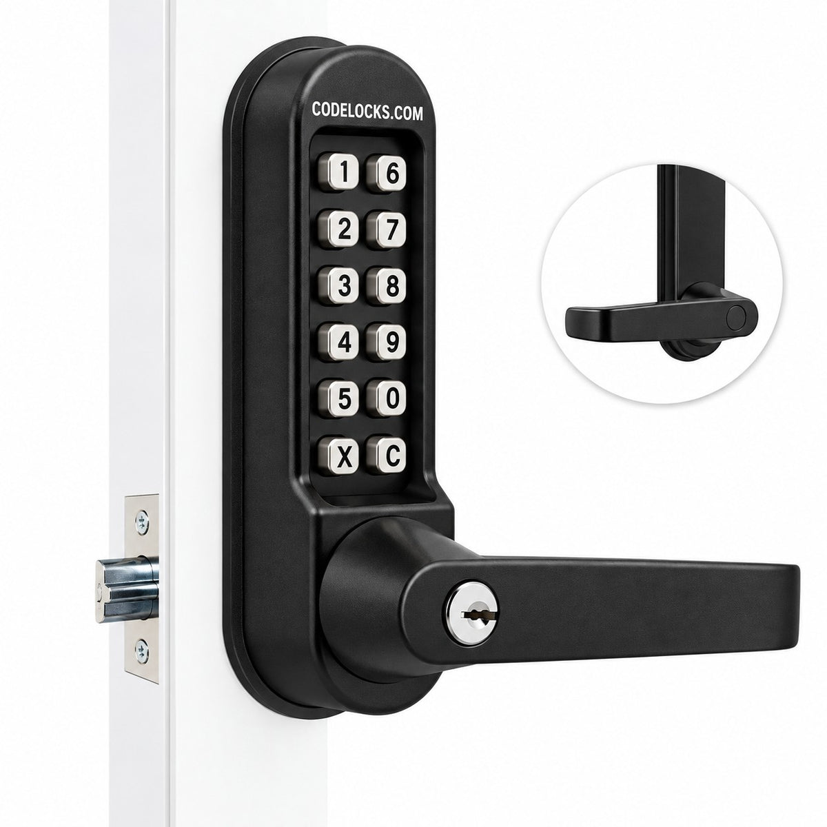 Codelocks CL515 Key Override - Jet Black Marine Grade