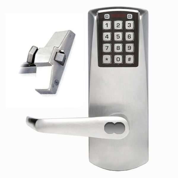 Keypad lever lock and panic bar
