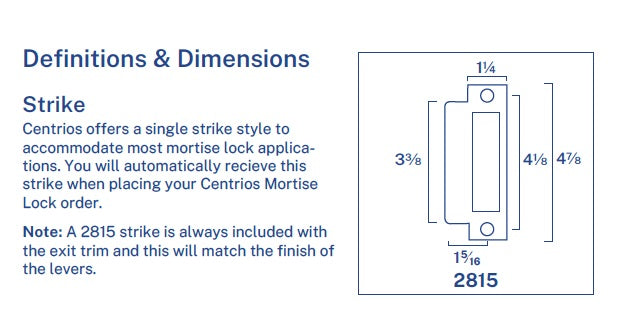 Centrios CEM100 Mortise