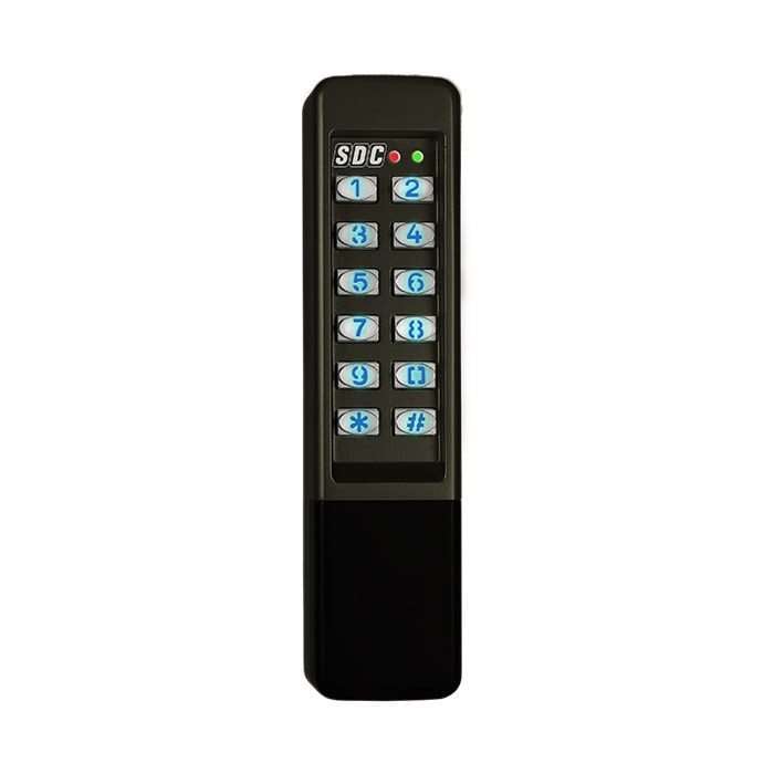 Narrow outdoor black keypad