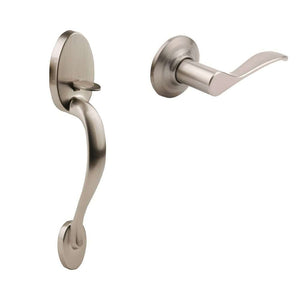 Satin nickel handleset