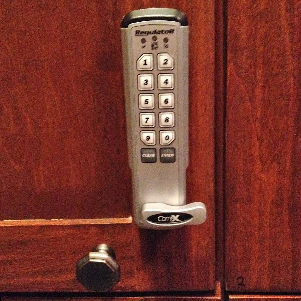 CompX RegulatoR REG-S-V Electronic Push Button Cabinet Lock | GoKeyless