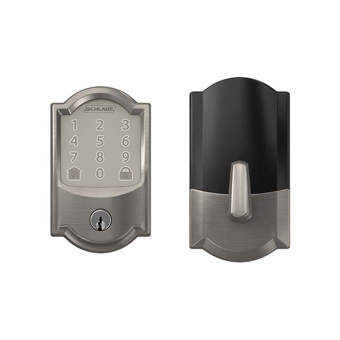 Schlage Encode Smart Wifi Deadbolt Camelot Trim in Satin Nickel