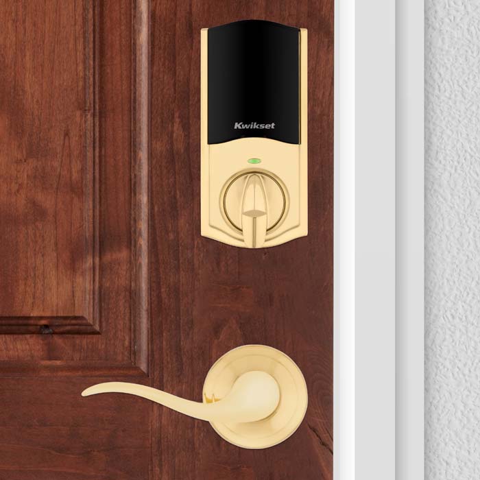 Kwikset 620 in Polished Brass on Interior