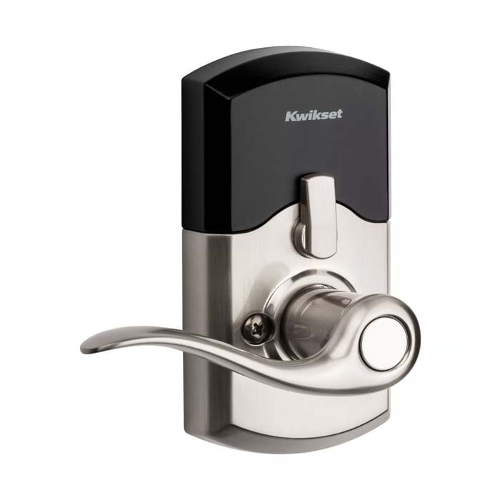 Kwikset SmartCode 917TNL TRL 15 Interior in Satin Nickel Angled