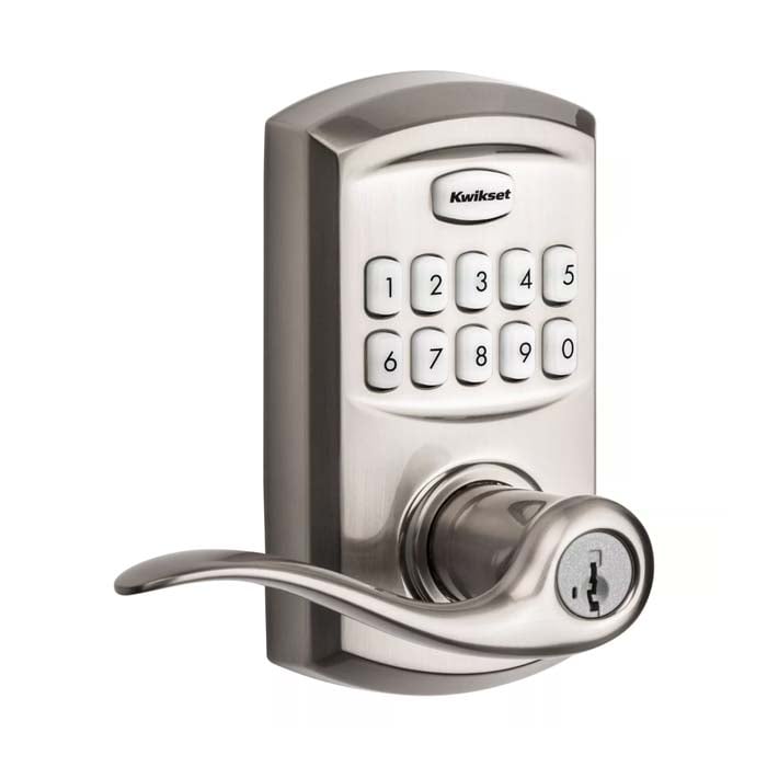 Kwikset SmartCode 917TNL TRL 15 in Satin Nickel Angled
