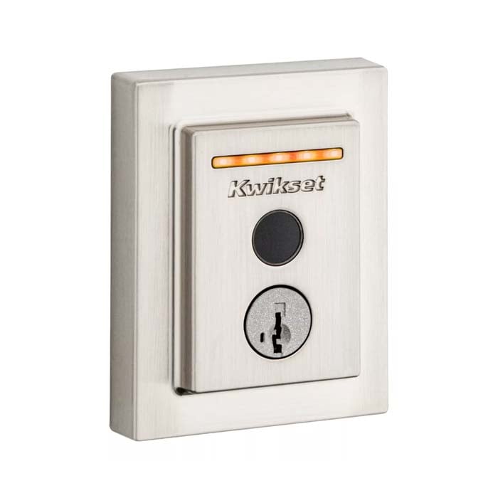 Kwikset Halo Touch in Satin Nickel Orange LED Locked Status