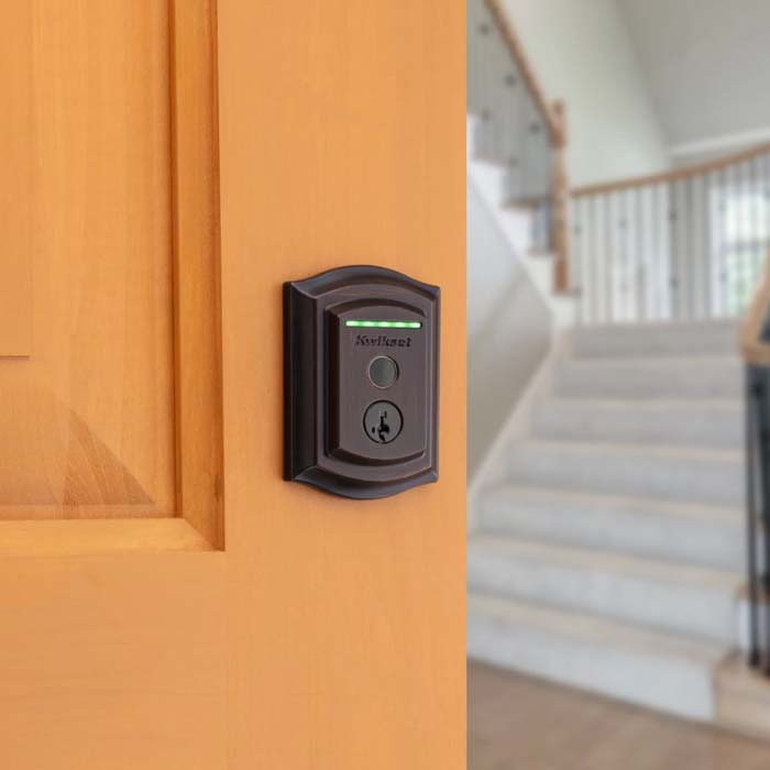 Kwikset Halo Touch in Venetian Bronze on Exterior