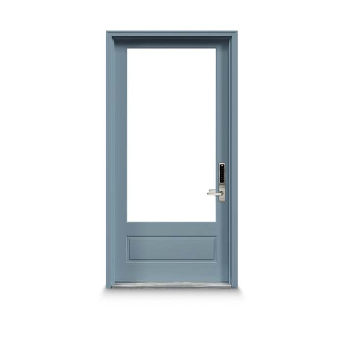 Yale Andersen YRM276 Z-Wave Patio Door Lock in Satin Nickel on Exterior