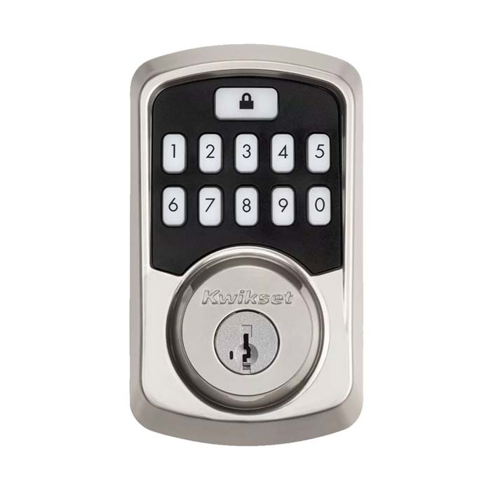 Kwikset Aura Bluetooth Smart Lock in Satin Nickel Exterior