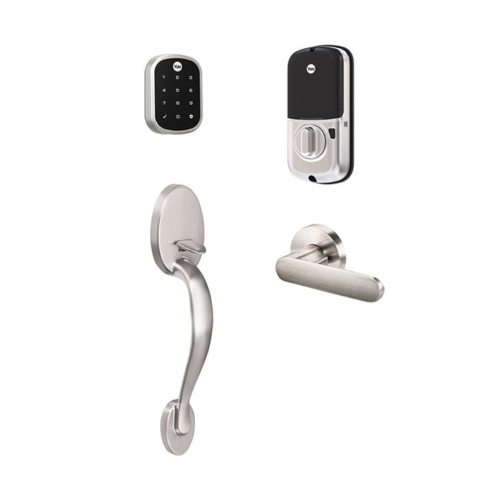 Yale YRD256 SL Front Entry Jamestown Bundle in Satin Nickel