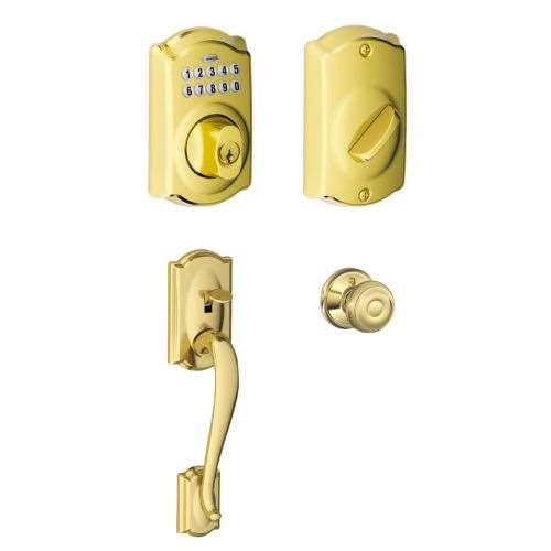 GRIND LODGE 真鍮キーフック グラインドロッヂ Schlage FE365 Front Entry Keypad Deadbolt with Georgian Knob
