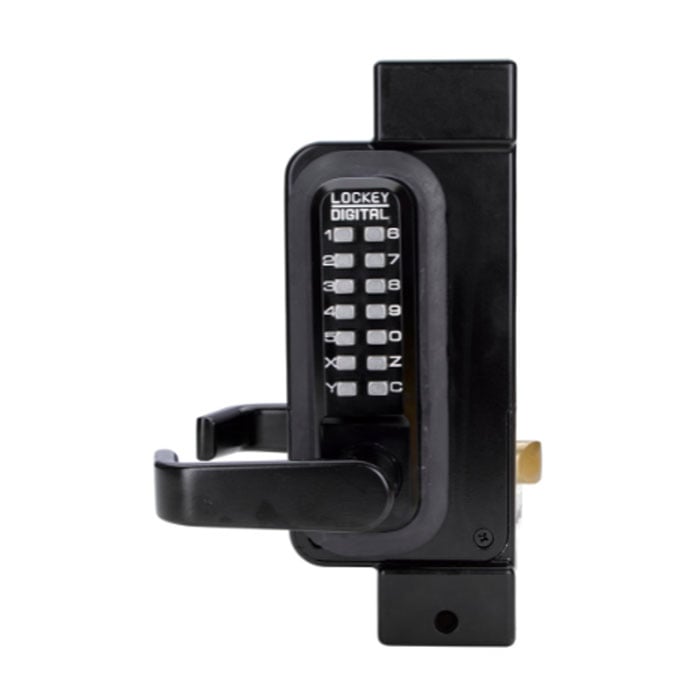 Gate box with lock installed