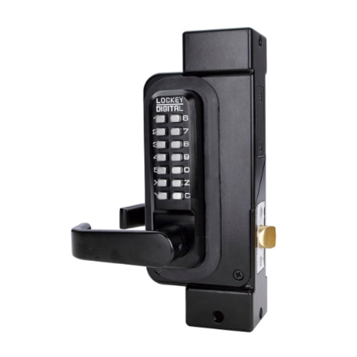 Gate box with lock installed