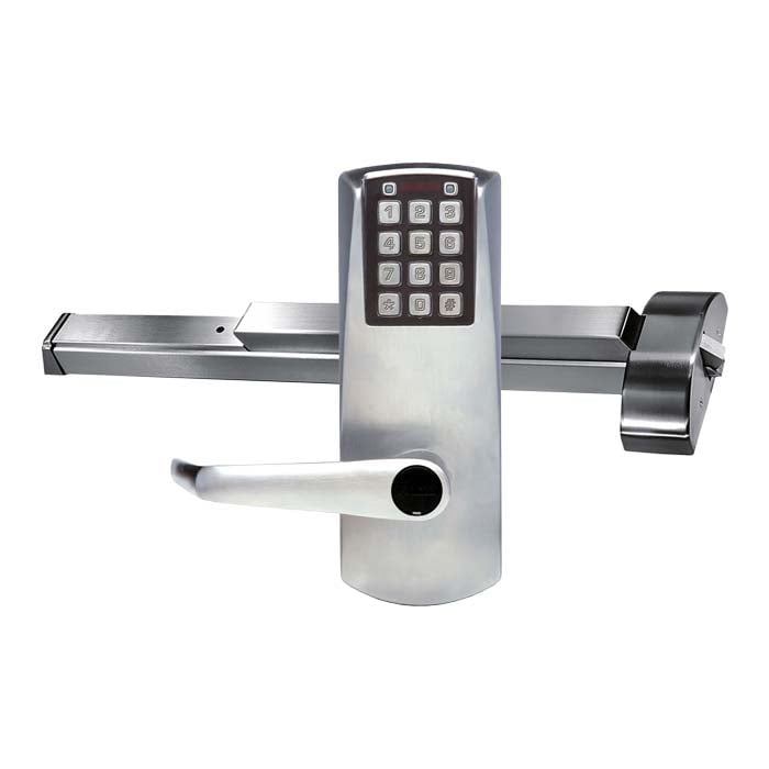 Oracode 660i in Satin Chrome Exit Trim with Dorma 9000 Panic Bar