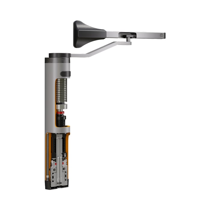 Locinox Verticlose Heavy Duty 90° or 180° Retrofit Gate Closer in Silver Mechanical View